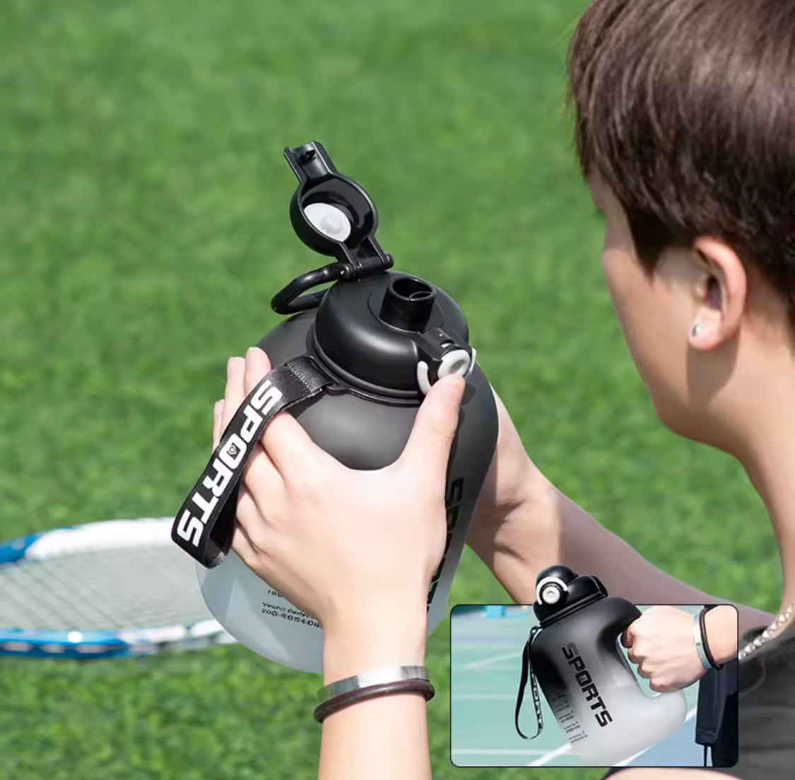 Portable Sport Water Bottle, Large Capacity Outdoor Travel Water Bottle, Gradient Gym Drink Bottle, Plastic Reusable Water Cup Portable Sport Water Bottle, Large Capacity Outdoor Travel Water Bottle, Gradient Gym Drink Bottle, Plastic Reusable Water Cup